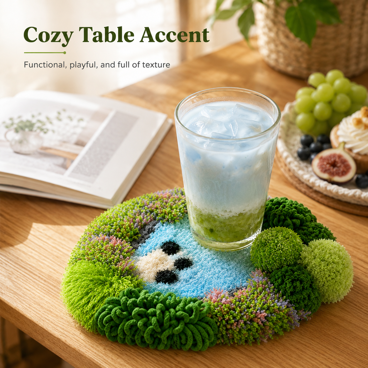 DIY Moss Pond Coaster Kit – Handmade Tufted Cup Mat Craft Set - Moss Mend