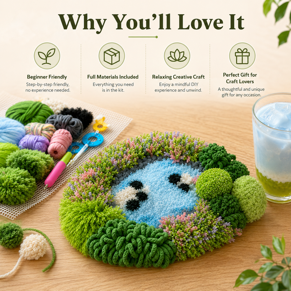 DIY Moss Pond Coaster Kit – Handmade Tufted Cup Mat Craft Set - Moss Mend