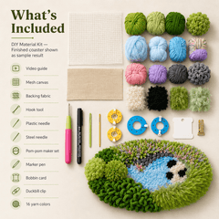 DIY Moss Pond Coaster Kit – Handmade Tufted Cup Mat Craft Set - Moss Mend