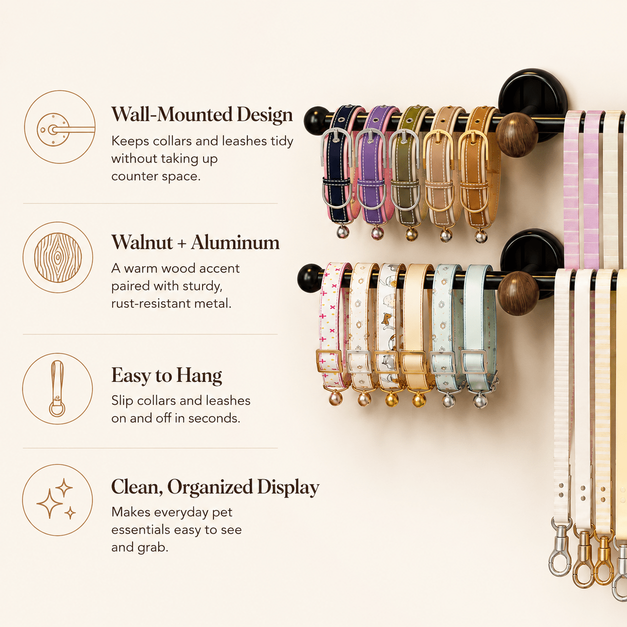 Dog Leash Organizer Rack - Moss Mend