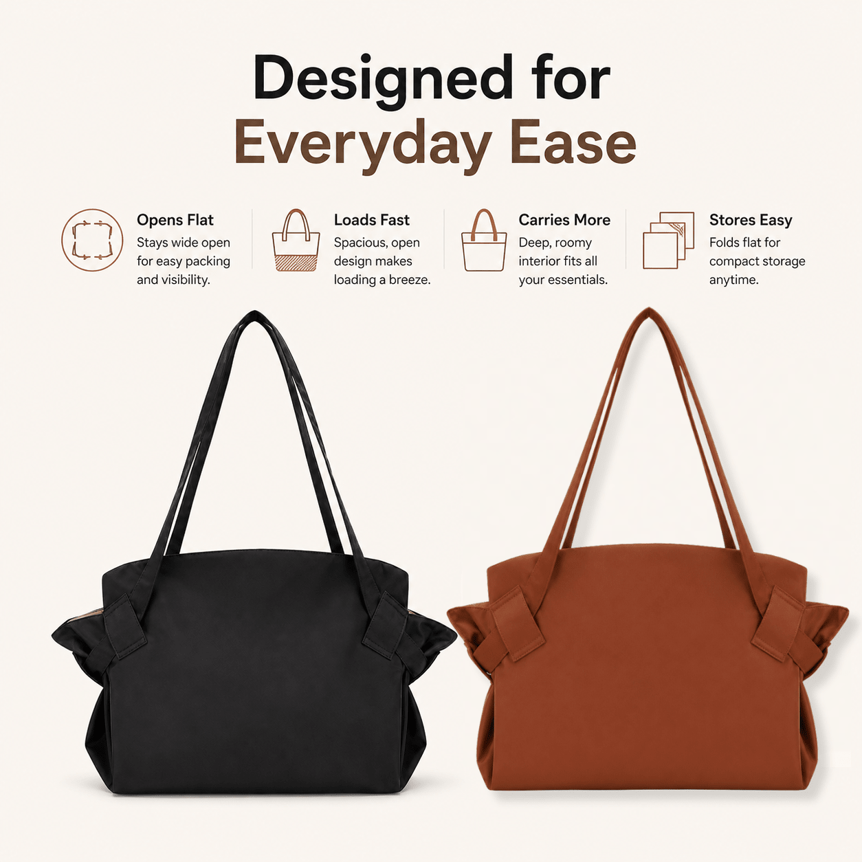 FlatPack Market Tote – Lay-Flat Grocery & Picnic Bag - Moss Mend