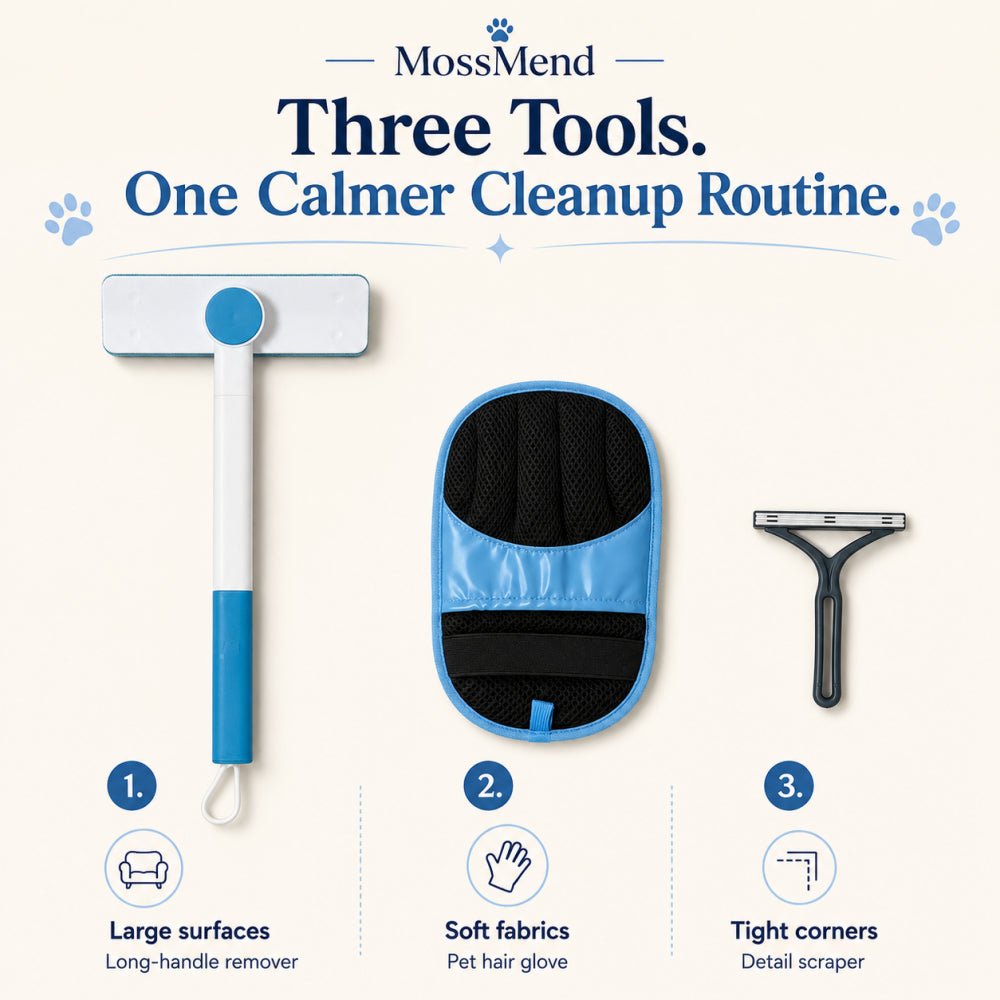 FurReset™ 3-in-1 Pet Hair Removal Kit - Moss Mend