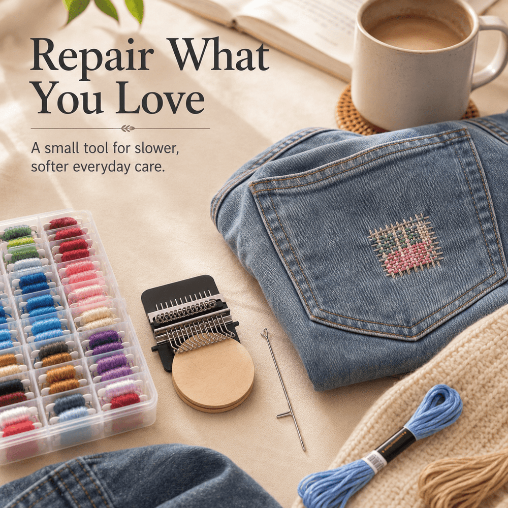 MendWeave Visible Mending Loom Kit - Moss Mend