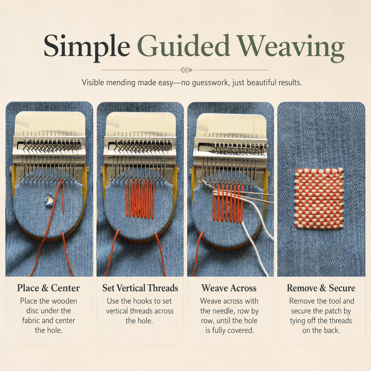 MendWeave Visible Mending Loom Kit - Moss Mend