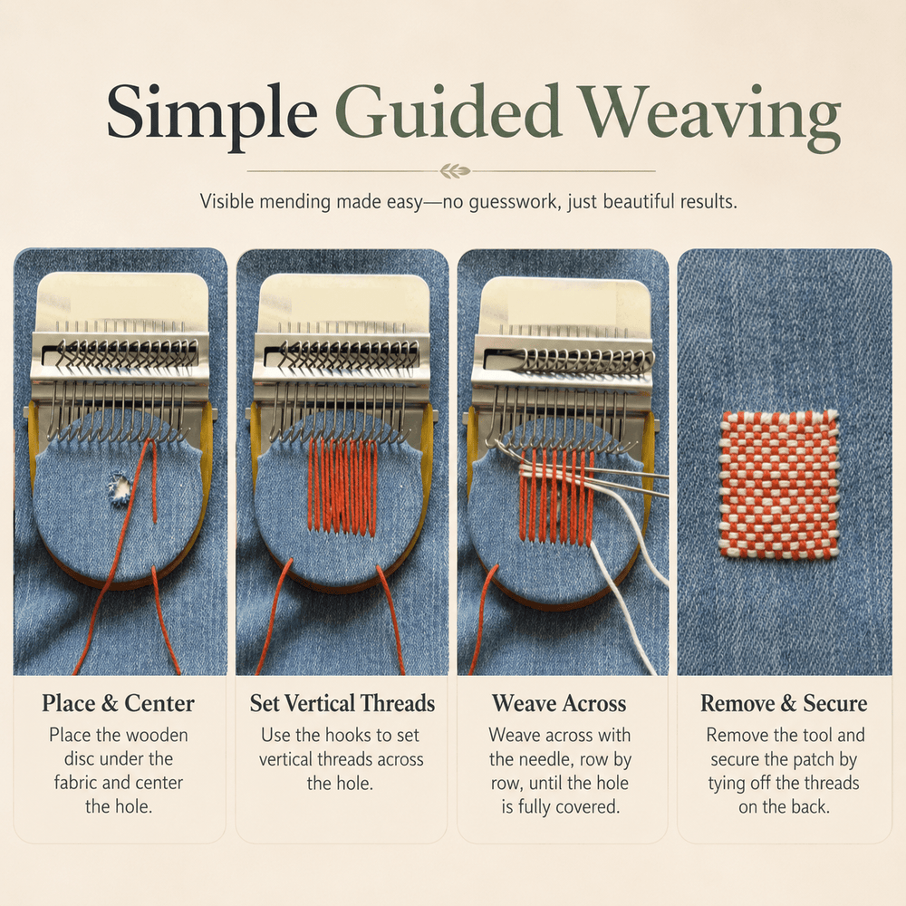 MendWeave Visible Mending Loom Kit - Moss Mend