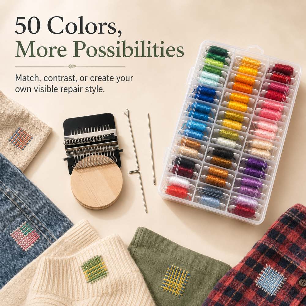 MendWeave Visible Mending Loom Kit - Moss Mend