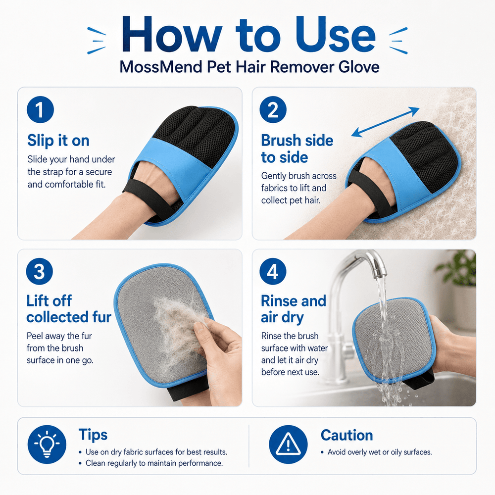 MossMend Reusable Pet Hair Remover Glove - Moss Mend
