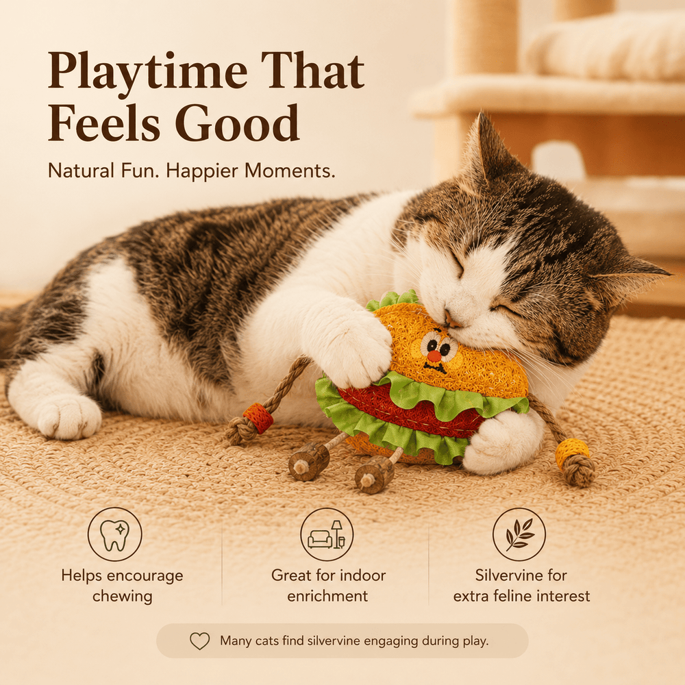 Natural Loofah Cat Dental Chew Toy with Silvervine - Moss Mend