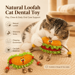 Natural Loofah Cat Dental Chew Toy with Silvervine - Moss Mend