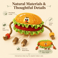 Natural Loofah Cat Dental Chew Toy with Silvervine - Moss Mend