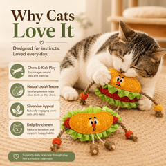 Natural Loofah Cat Dental Chew Toy with Silvervine - Moss Mend