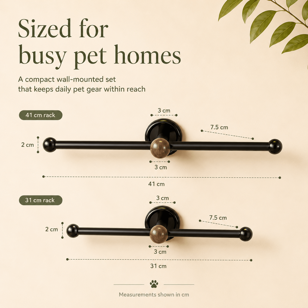 PawNest Pet Leash & Collar Organizer - Moss Mend