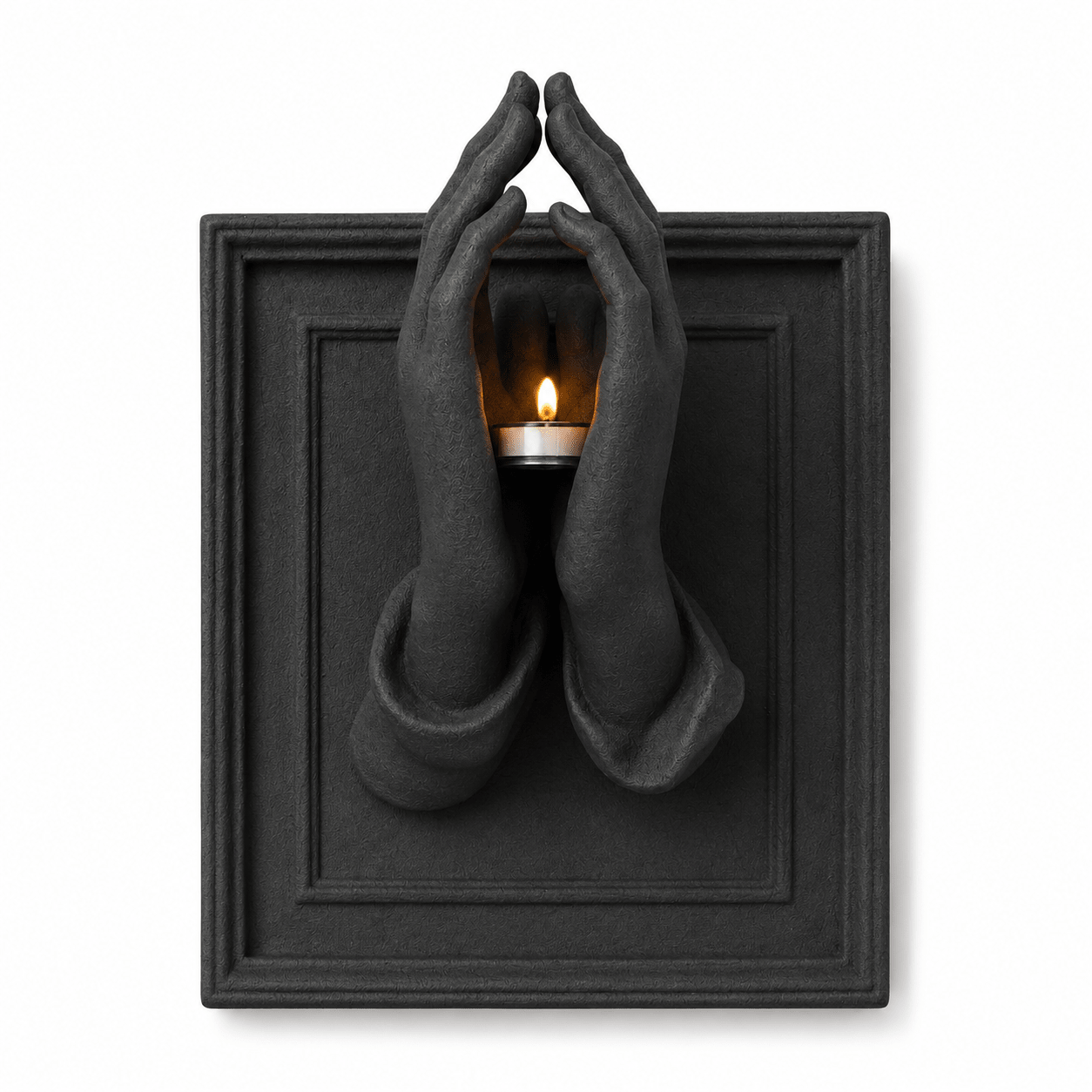 Praying Hands Tealight Candle Holder Wall Decor - Moss Mend