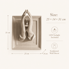 Praying Hands Tealight Candle Holder Wall Decor - Moss Mend