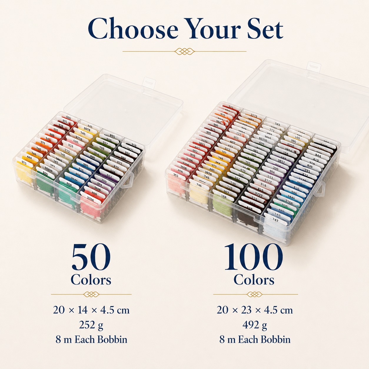 Prewound Embroidery Floss Organizer Set – 50/100 Colors - Moss Mend