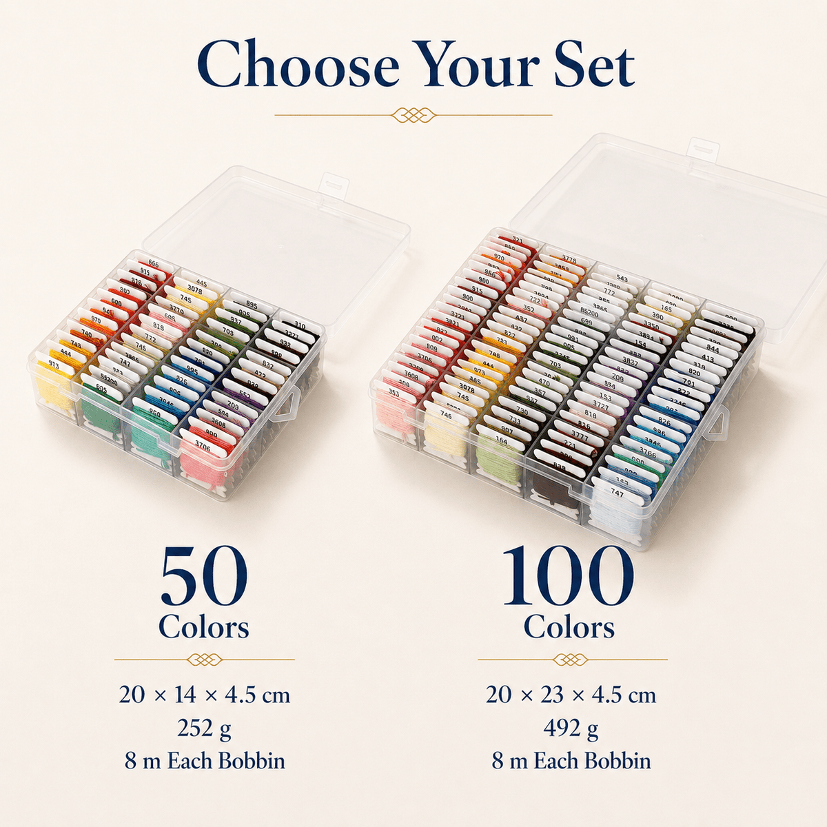 Prewound Embroidery Floss Organizer Set – 50/100 Colors - Moss Mend