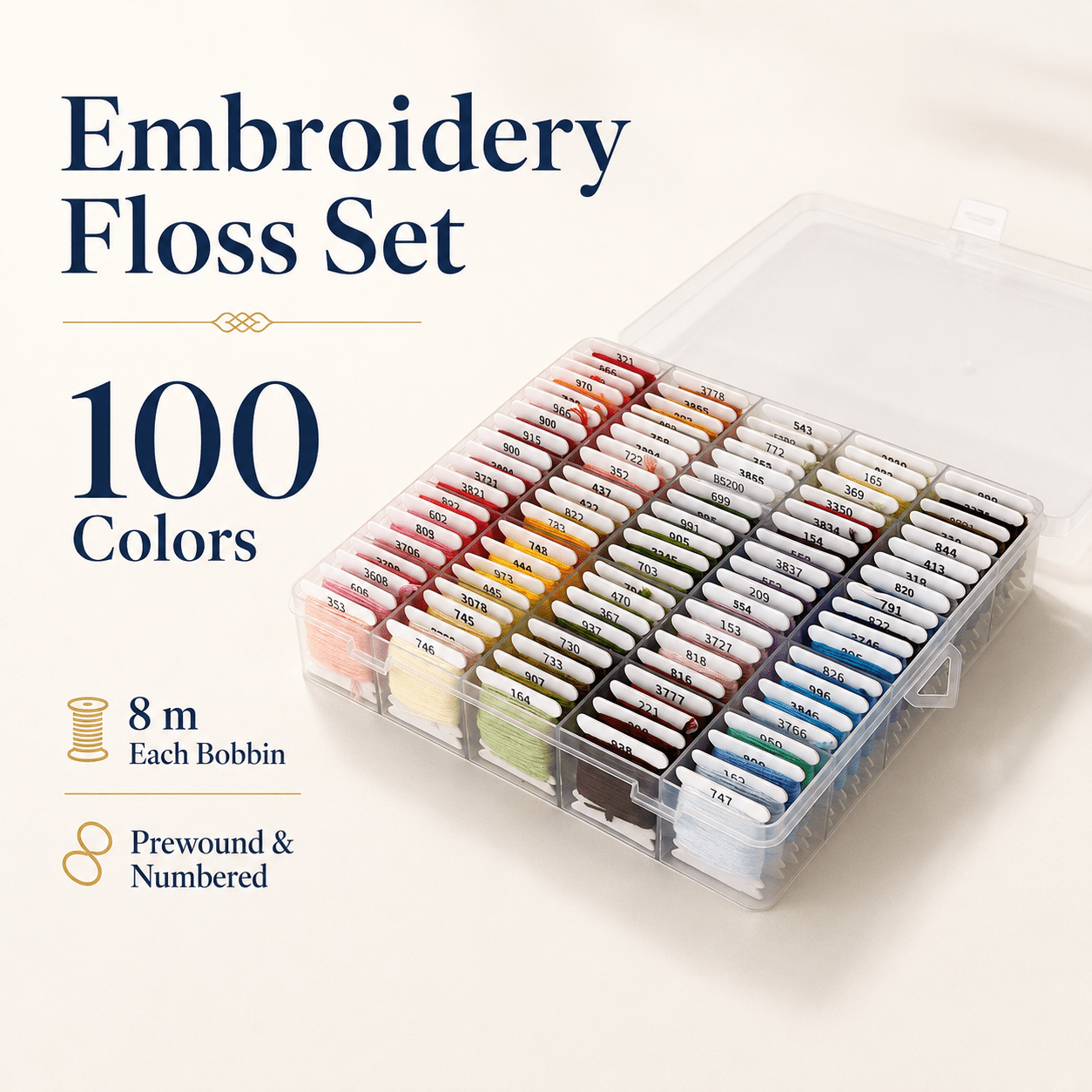 Prewound Embroidery Floss Organizer Set – 50/100 Colors - Moss Mend