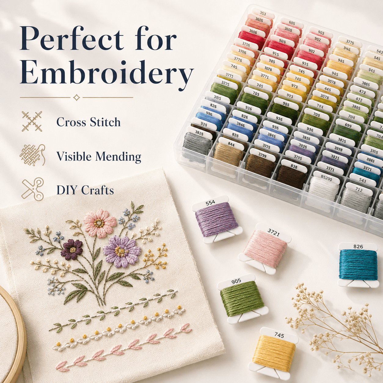 Prewound Embroidery Floss Organizer Set – 50/100 Colors - Moss Mend