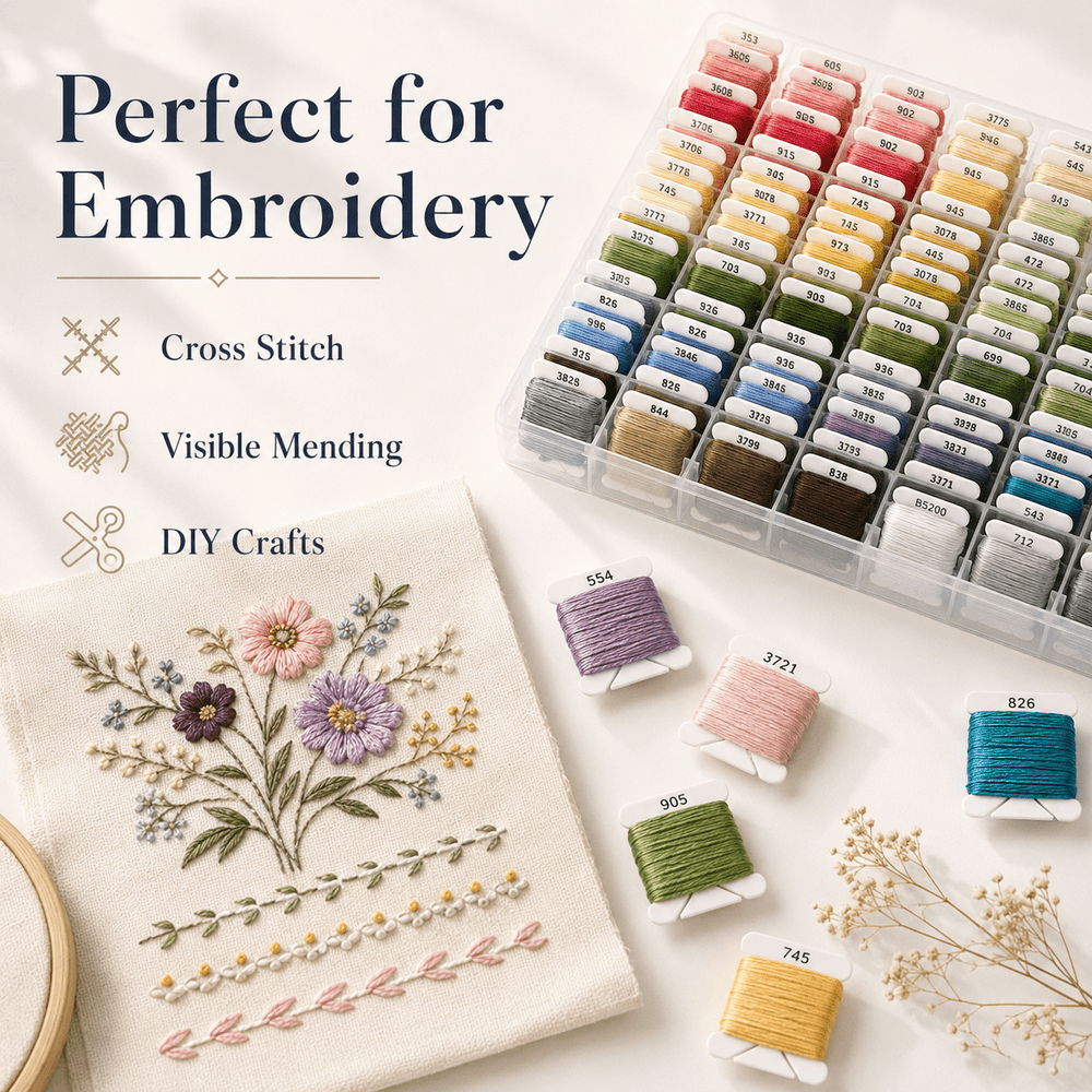 Prewound Embroidery Floss Organizer Set – 50/100 Colors - Moss Mend