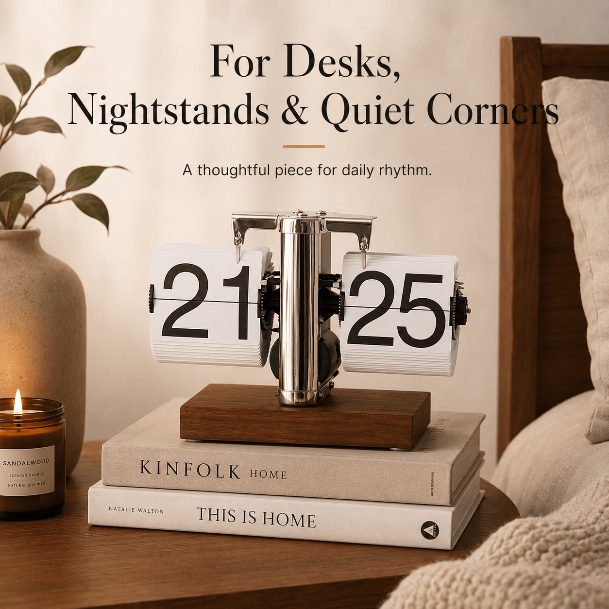 StillTime 24-Hour Flip Desk Clock - Moss Mend