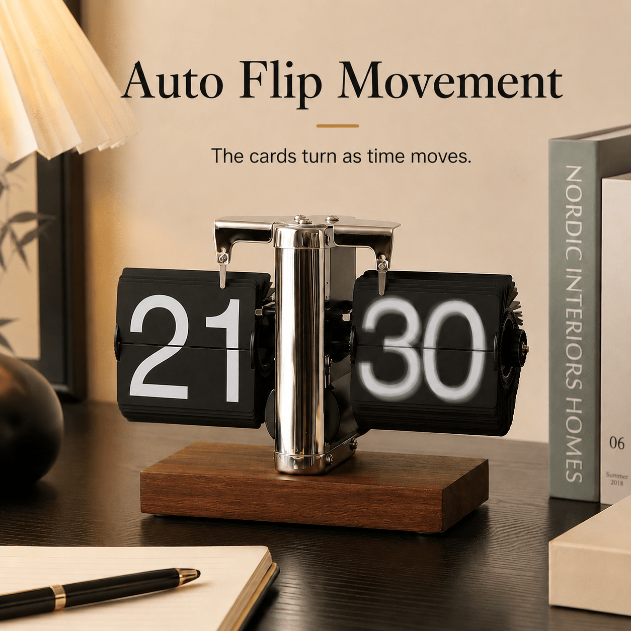 StillTime 24-Hour Flip Desk Clock - Moss Mend