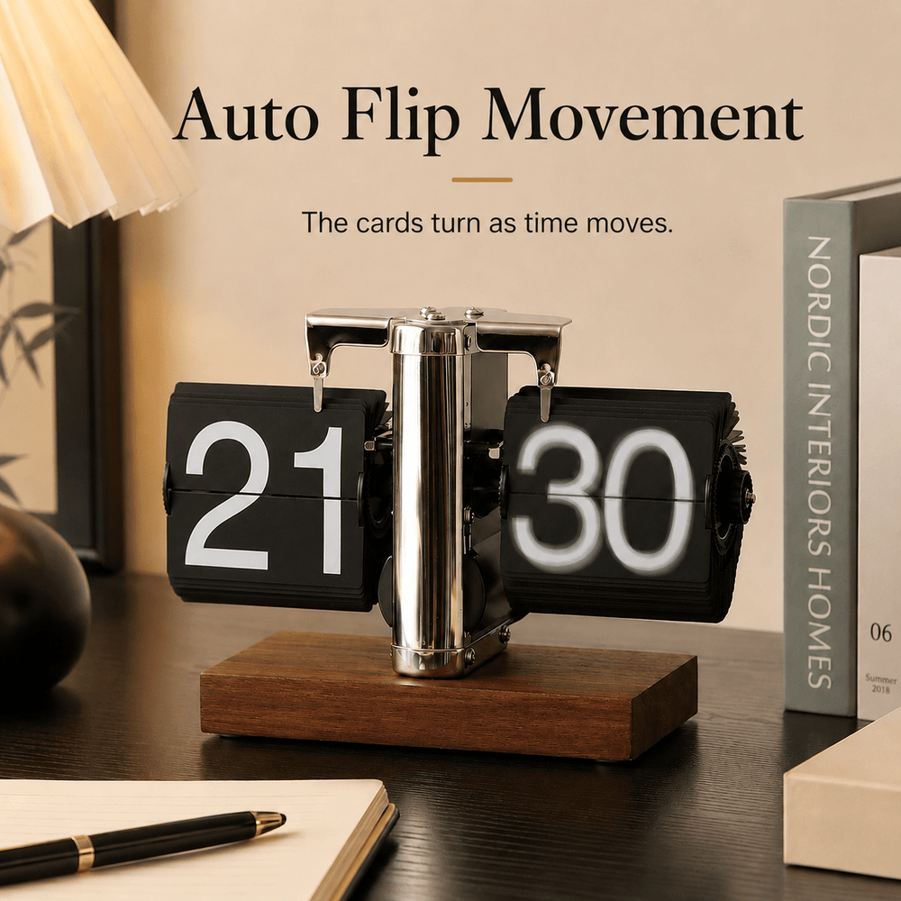 StillTime 24-Hour Flip Desk Clock - Moss Mend