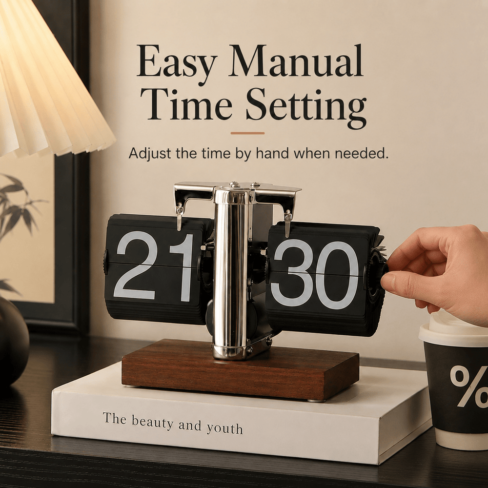 StillTime 24-Hour Flip Desk Clock - Moss Mend